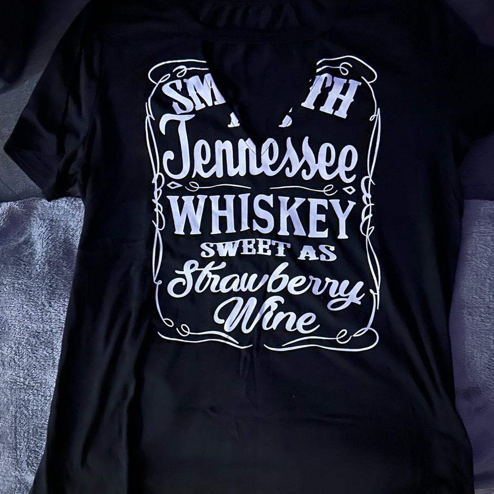 Black Graphic Tee with White Print